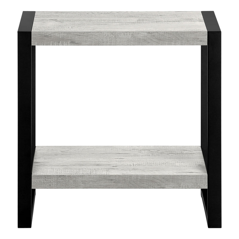 24" End Table With Shelf - Black And Gray