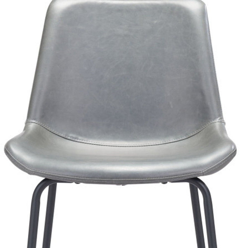 Steel Low Back Bar Height Bar Chair - Gray / Black