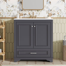 Load image into Gallery viewer, Bathroom Vanity With Sink, Cabinet &amp; 2 Soft Closing Doors &amp; Adjustable Shelf
