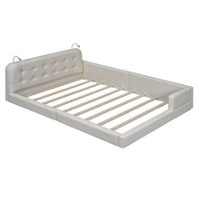 Load image into Gallery viewer, Queen Size Upholstered Platform Bed With 2 Reading Lights - White
