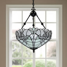 Load image into Gallery viewer, 25'' Unique Statement Two Light Glass Dimmable Chandelier With Shades - Black / White
