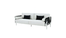 Load image into Gallery viewer, Sofa And Toss Pillows With Silver Legs - White
