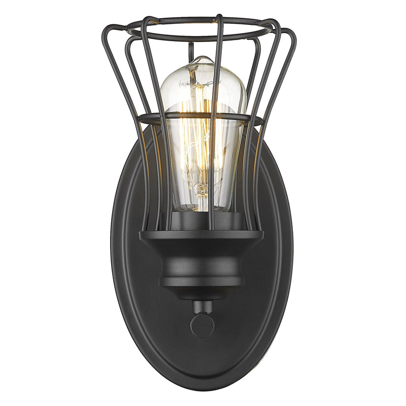 One Light Cage Wall Sconce - Matte Black