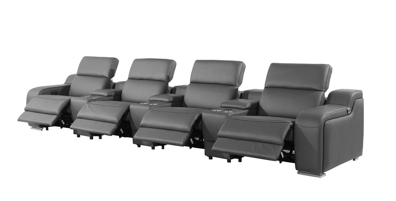 Reclining Sofa With USB - Dark Gray