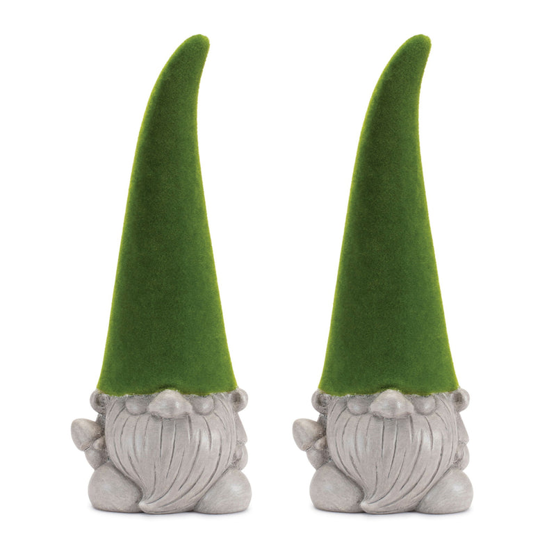 Standing Gnome Tabletop Sculpture (Set of 2) - Green / Terracotta