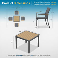 Load image into Gallery viewer, Gray Aluminum Patio Dining Set With Textilene Chairs, 5 Piece All Weather Outdoor Table And Chair Set For Patio, Porch, Garden
