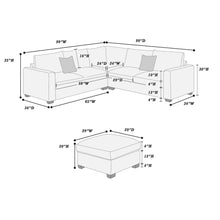 Load image into Gallery viewer, Modern Style L-Shaped Sectional Set With Ottoman
