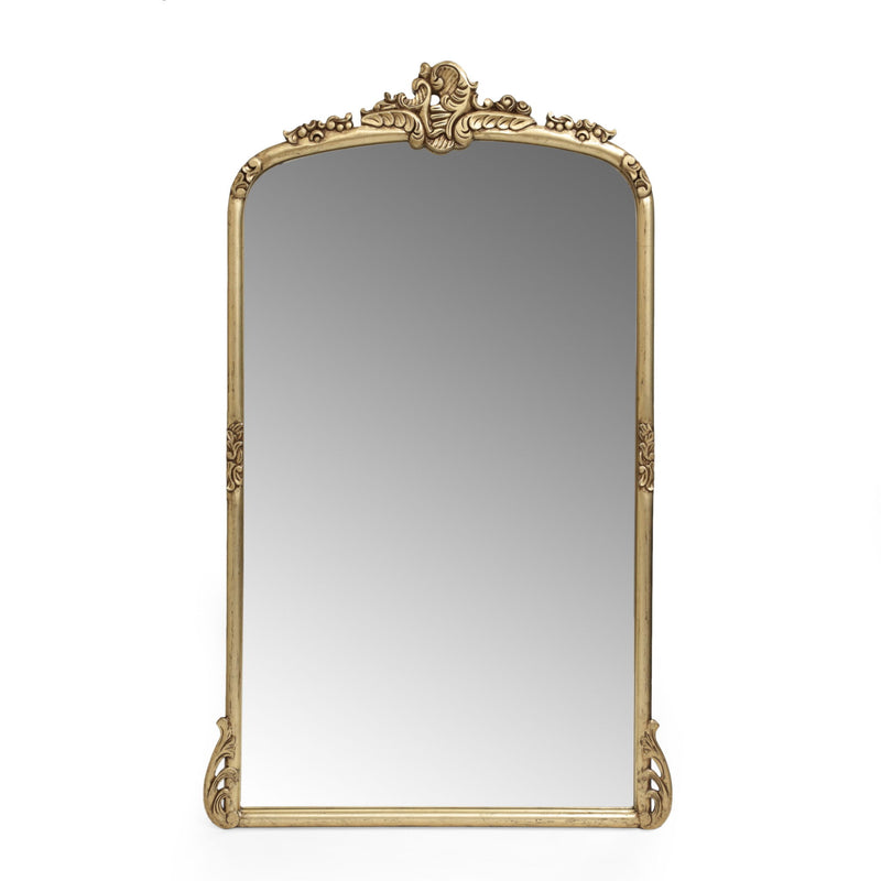 Wood Leaning Framed Standing Mirror - Gold