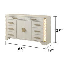 Load image into Gallery viewer, Jasmine - 8 Drawer Dresser With Side LED Lightning - Beige
