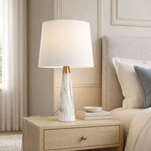 Load image into Gallery viewer, Enclave - Hydro Table Lamp With On / Off Switch Base Shade - Gold / White / White Marble
