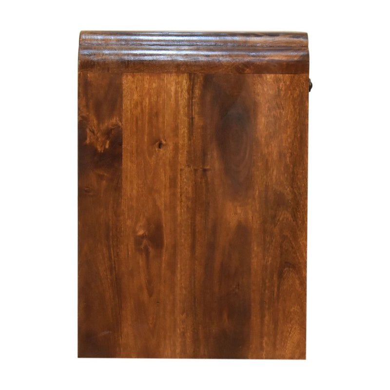 20" Solid Wood Scalloped Edge One Drawer Nightstand - Brown