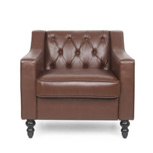 Load image into Gallery viewer, Contemporary Club Chair With Button Tufting And Birch Wood Legs
