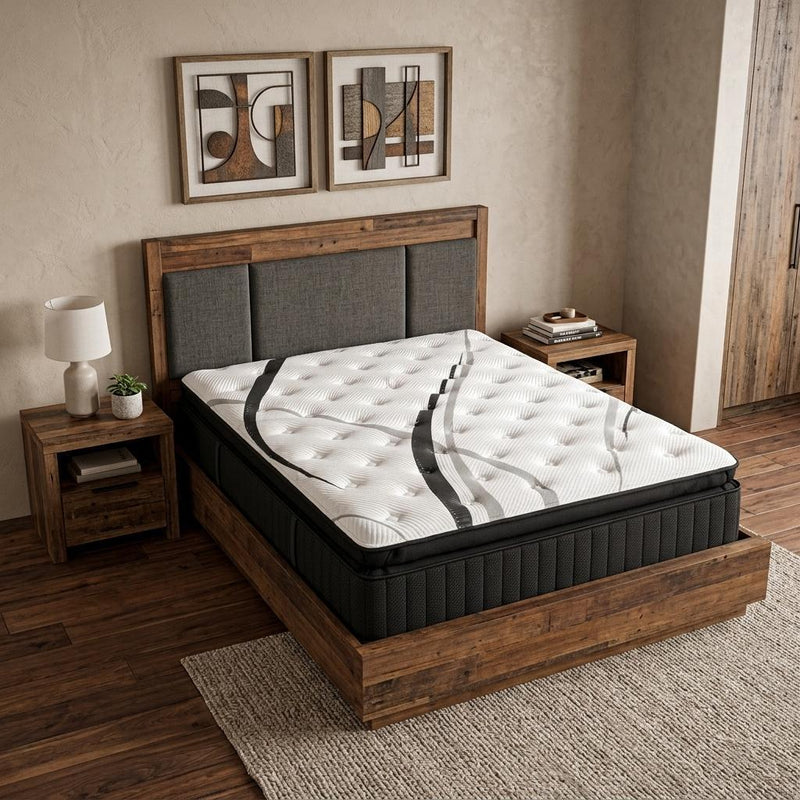 Graphite And Titanium Infused Gel Memory Foam Ultra Plush Hybrid Mattress - Queen
