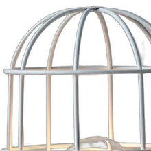 Load image into Gallery viewer, 10" Battery Operated Lamp With Cage Cylinder Shade - White
