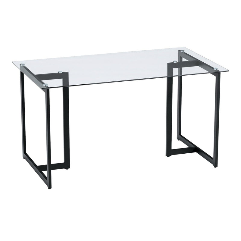 55" Glass And Metal Dining Table - Clear