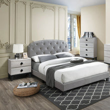 Load image into Gallery viewer, Button Tufted Bed With Nailhead Trim
