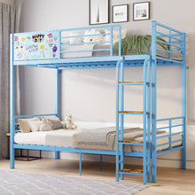 Load image into Gallery viewer, Bunk Bed, Convertible To 2 Separate Twin Size Beds &amp; Full Length Guardrail &amp; Ladder, No Box Spring Needed - Blue
