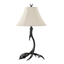 Load image into Gallery viewer, Antlers Table Lamp With Bell Shade - Black
