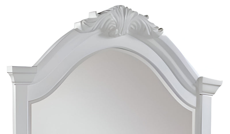 43" Crowned Top Framed Mounted Dresser Mirror - White