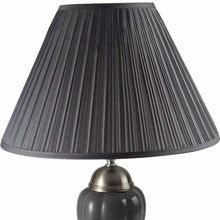 Load image into Gallery viewer, Metal Urn Table Lamp With Gray Empire Shade - Gray And Silver
