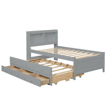 Load image into Gallery viewer, Twin Bed with Twin Trundle,Drawers,Grey
