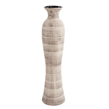 Load image into Gallery viewer, Striped Bud Floor Vase - Beige / Brown
