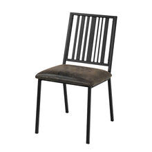 Load image into Gallery viewer, Upholstered Faux Leather Slat Back Dining Side Chairs (Set of 2) - Black
