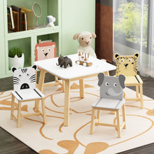 Load image into Gallery viewer, Kids Table And Chair Set With Cartoon Animals Design - White
