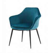 Load image into Gallery viewer, Upholstered Fabric Dining Arm Chair - Teal Blue
