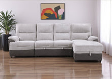 Load image into Gallery viewer, Fabric Sleeper L Shaped Three Piece Sofa Storage Chaise Sectional - Beige / Brown
