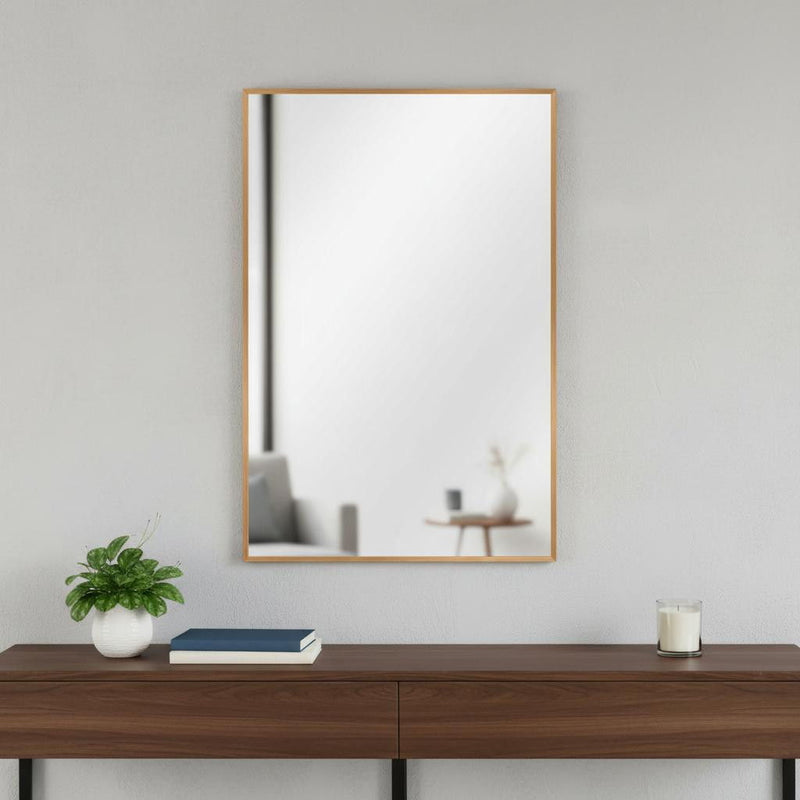 36" Framed Metal Accent Mirror - Gold
