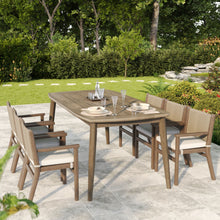 Load image into Gallery viewer, Acacia Wood Dining Table 8 Person Outdoor Table, Farmhouse Furniture For Patio, Garden, Backyard - Light Brown
