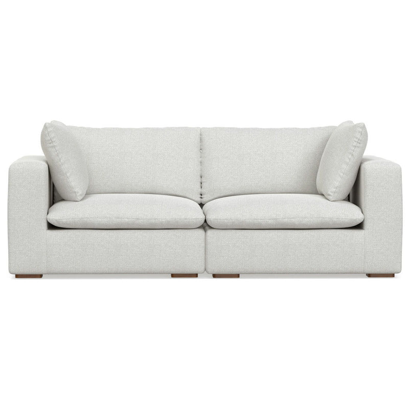 88" Fabric Modular Sofa With Brown Legs - Gray
