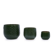 Load image into Gallery viewer, 3 Pieces Flowerpot, Planter For Patio, Garden Or Windowsills - Dark Green
