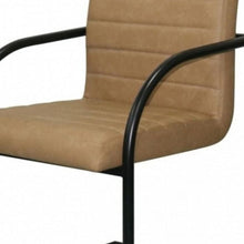 Load image into Gallery viewer, Upholstered Faux Leather Dining Arm Chairs (Set of 2) - Tan
