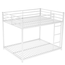 Load image into Gallery viewer, Full over Full Metal Bunk Bed, Low Bunk Bed with Ladder, White(Old SKU:MF197034AAK)
