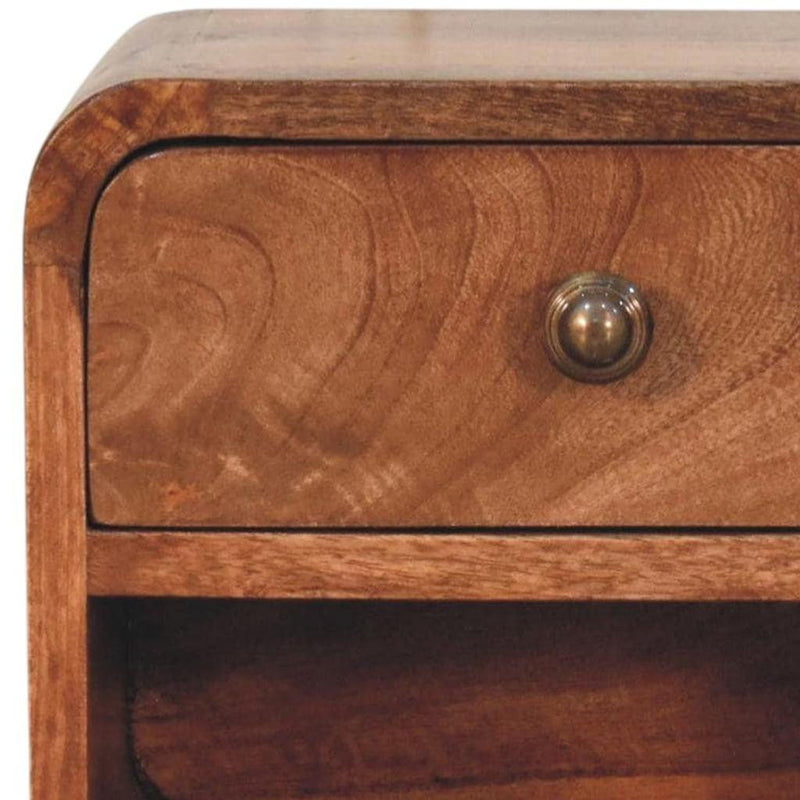 Solid Wood One Drawer Floating Nightstand - Natural