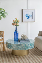 Load image into Gallery viewer, Unique Capiz Coffee Table &amp; Pedestal Base
