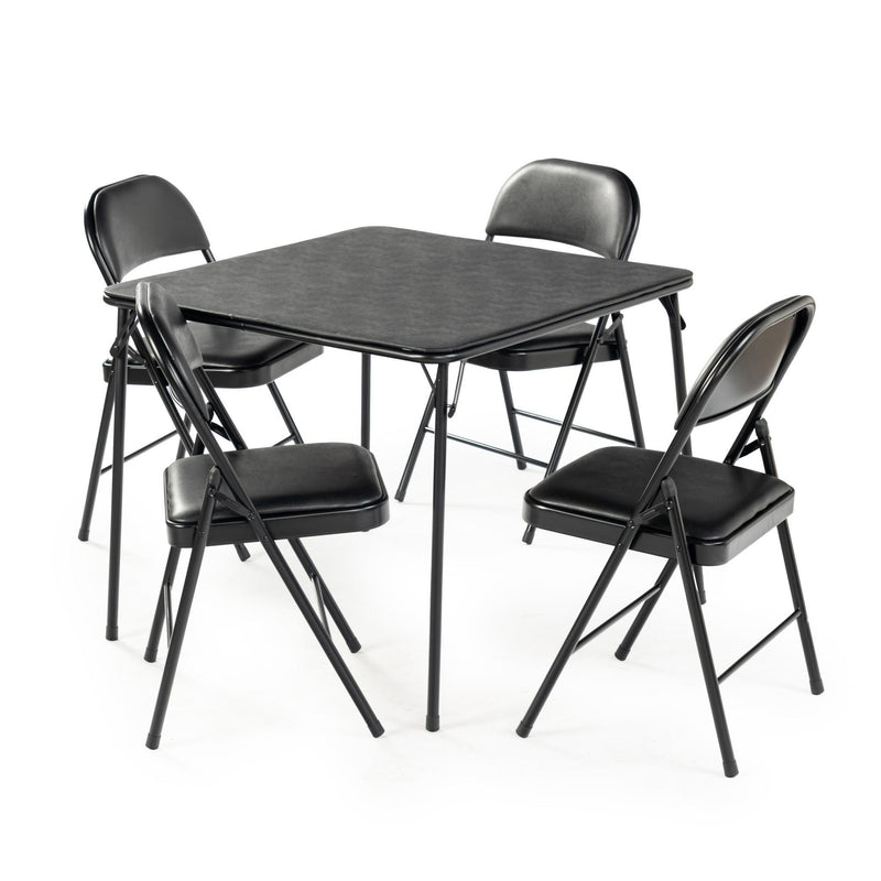 Wood And Iron Folding Square Extendable Dining Table - Walnut And Black