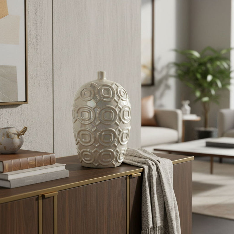 Geometric Bud Table Vase (574262) - Cream