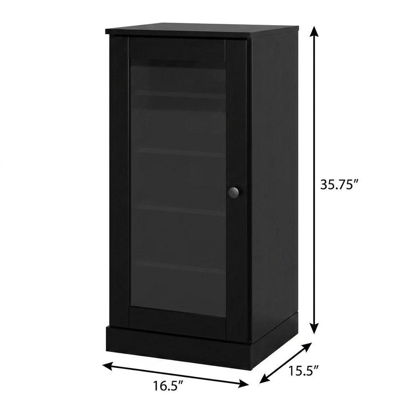 Ten Pair Solid Woodshoe Storage Cabinet (752248) - Black