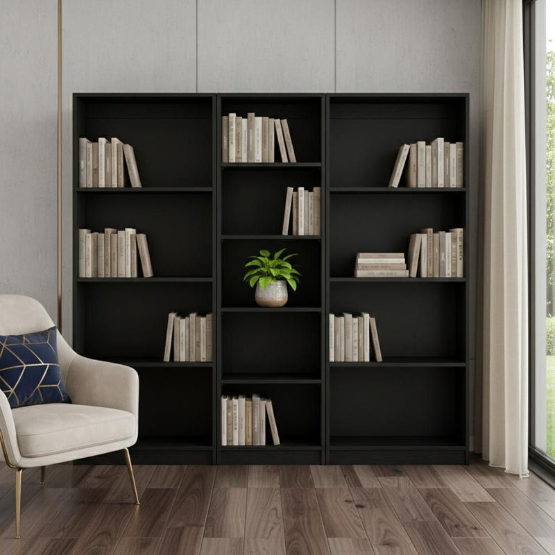 Five Tier Bookcase (Set of 3) (546344) - Black