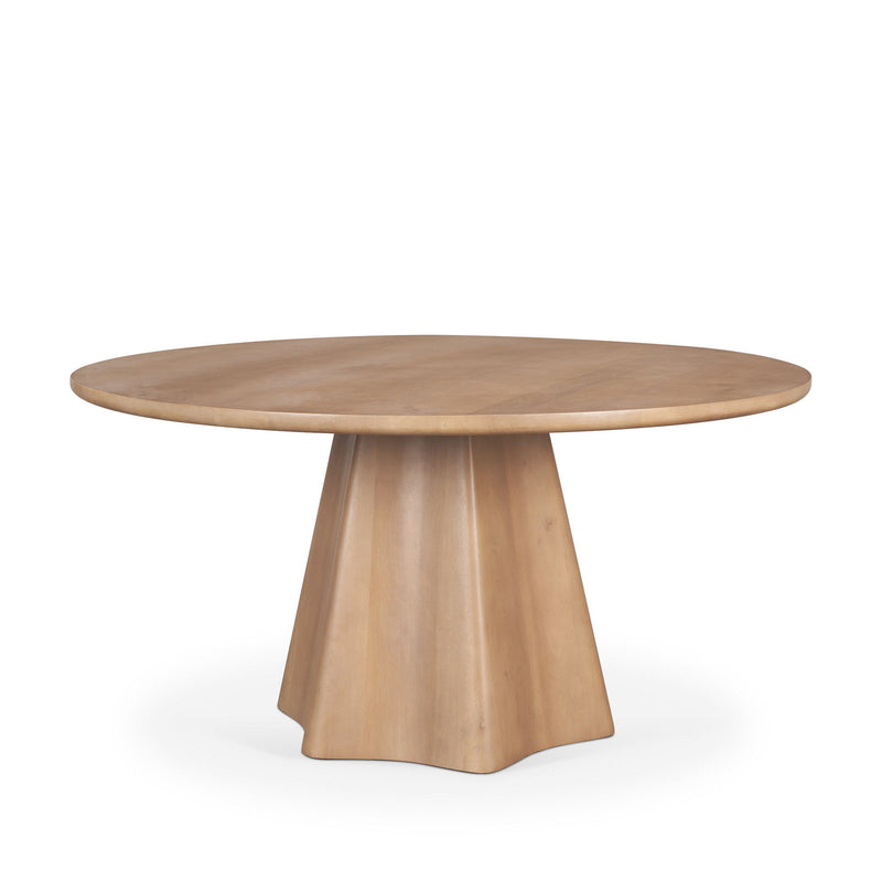 Solid Wood Pedestal Base Round Top Dining Table (727898) - Brown
