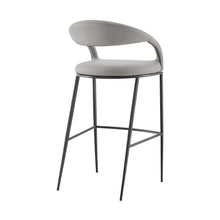 Load image into Gallery viewer, 26" Contemporary Faux Leather And Iron Low Back Counter Height Bar Chair - Gray
