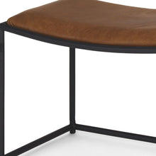 Load image into Gallery viewer, Metal Genuine Leather Footstool - Brown / Black
