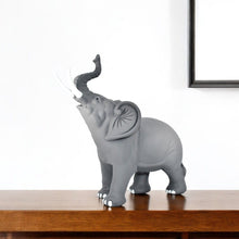Load image into Gallery viewer, Elephant Tabletop Sculpture - Stone / White
