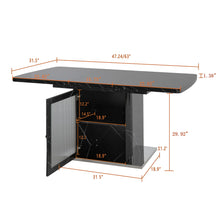 Load image into Gallery viewer, Modern Rectangle Dining Table With Stretchable Top, Storage Cabinet
