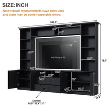 Load image into Gallery viewer, Farmhouse Elegant Entertainment Center Wall Unit With 4 Drawers
