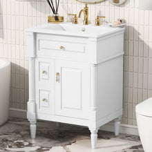 Load image into Gallery viewer, Freestanding Bathroom Vanity With Sink, Adjustable Shelf &amp; Flip Drawer
