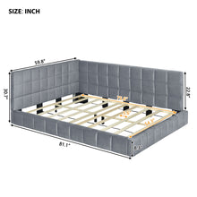 Load image into Gallery viewer, Full Size Upholstered Classic Mid Century Modern Daybed / Sofa Bed Frame, Elegant Design - Gray
